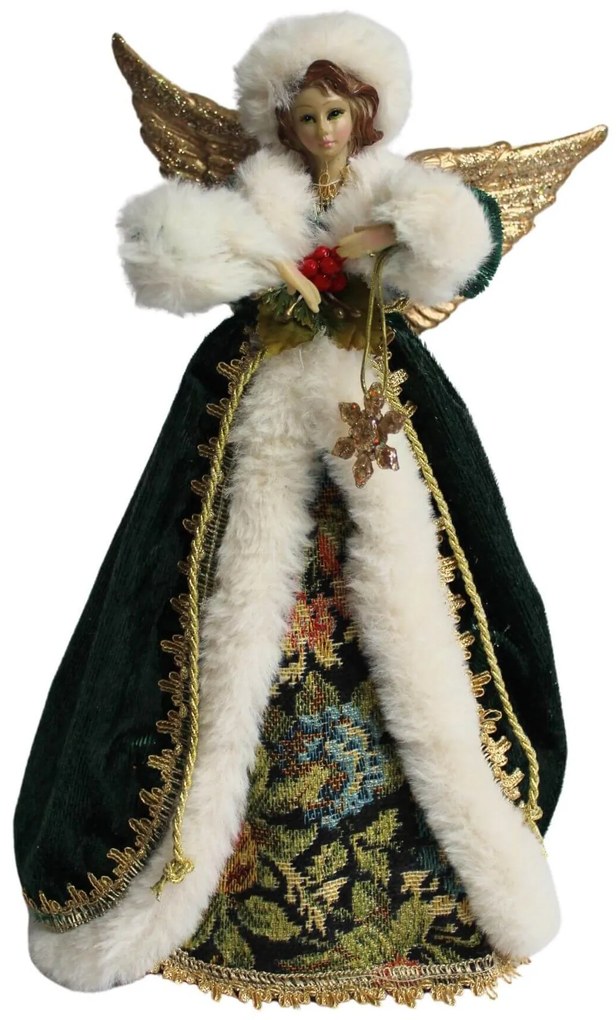 Smaragdzöld karácsonyi angyal 29cm