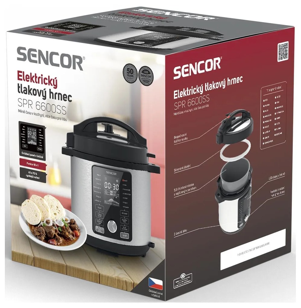 Sencor SPR 6600SS-CZE2 elektromos nyomástartóedény