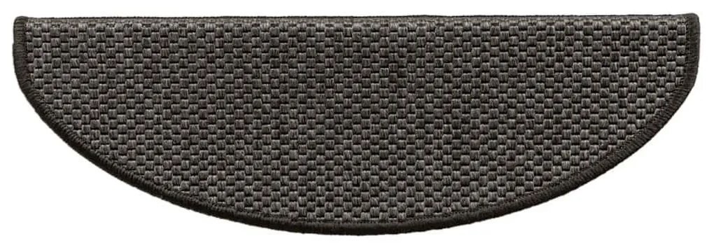 15 db szizál hatású antracitszürke lépcsőszőnyeg 65x21x4 cm
