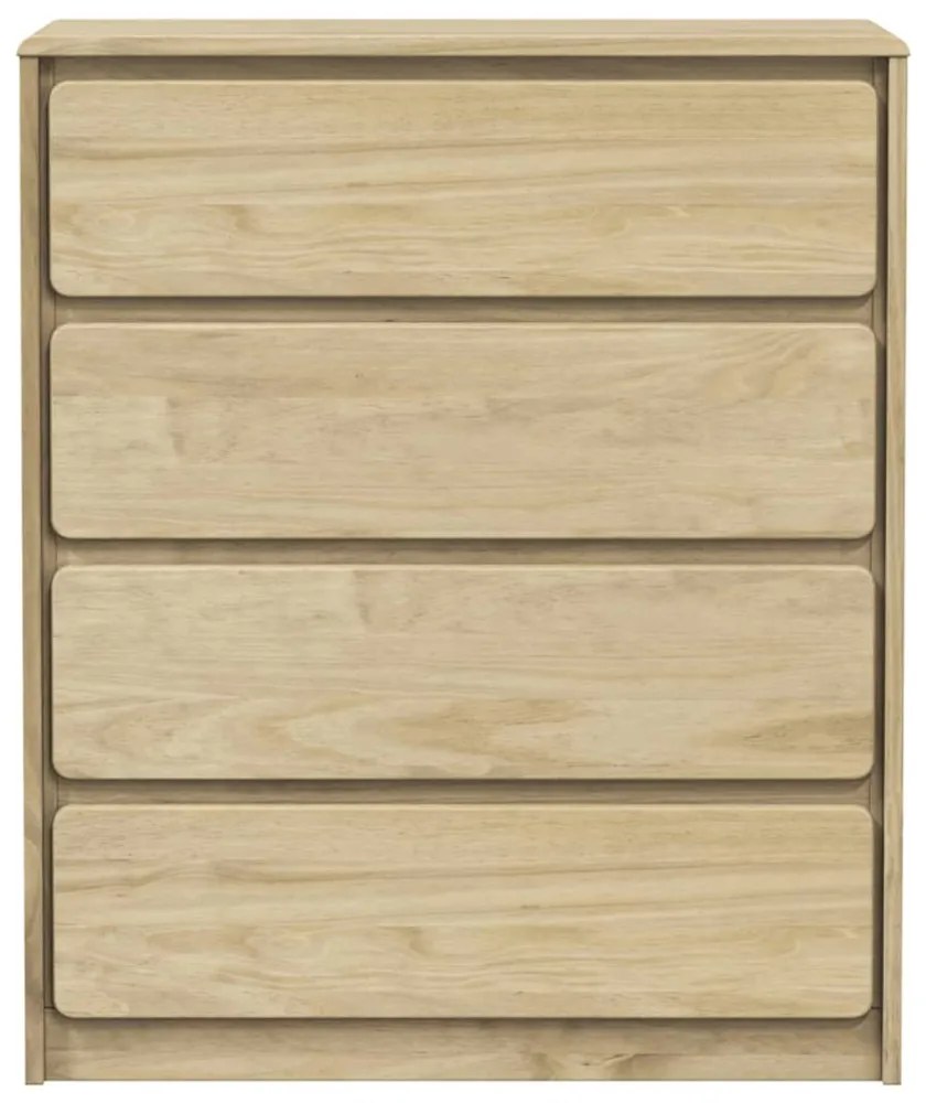 SAUDA tölgy tömör fenyőfa fiókos szekrény 76,5 x 39 x 91 cm