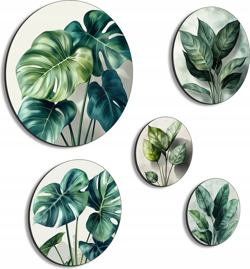 Áttört Kép Monstera Levelek Növények Színes Képek A Nappaliba A Falra