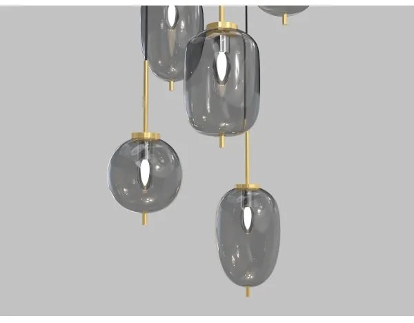 Wofi 5007-502 - Csillár zsinóron BELLEVILLE 6xE14/40W/230V fekete/arany