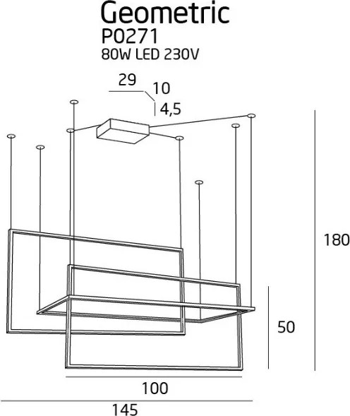 Függeszték Fekete GEOMETRIC MAXLIGHT P0271D