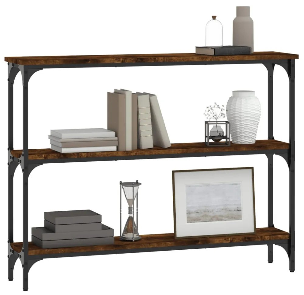 vidaXL füstös tölgy színű szerelt fa tálalóasztal 100x22,5x75 cm