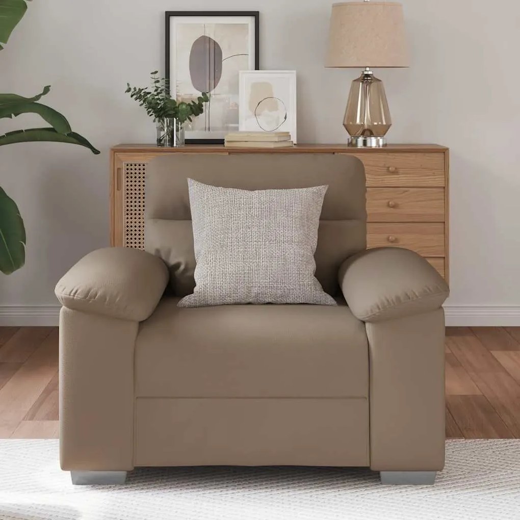 kávészínű műbőr kanapéfotel 60 cm