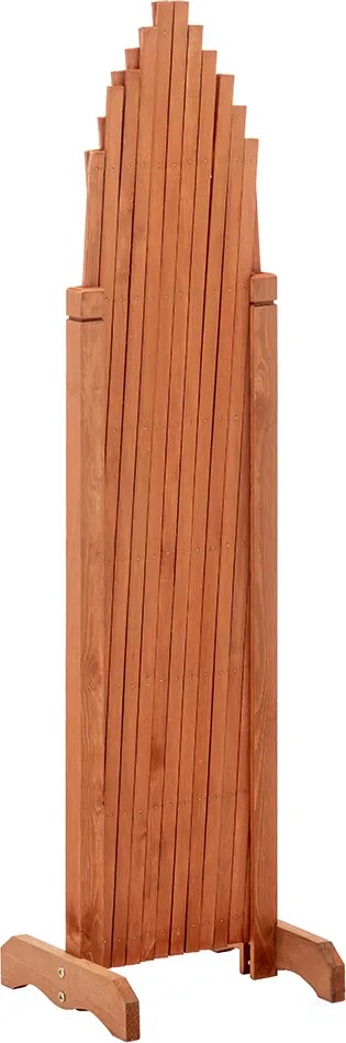 Rácsos térelválasztó panel, barna/fa, 250 cm, KEJLY