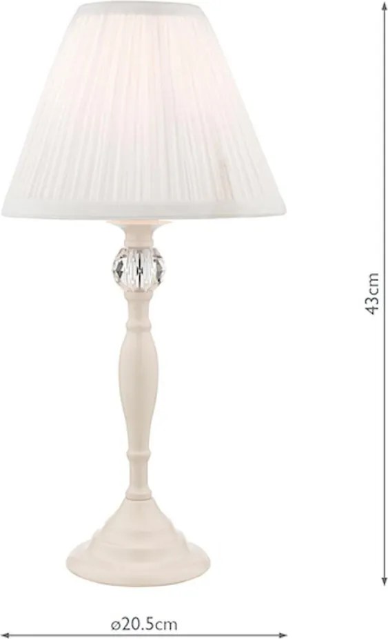 LAURA ASHLEY 3567334-Q ELLIS Kristály Asztali lámpa Tejszínes, Elefántcsont színű E14 IP20