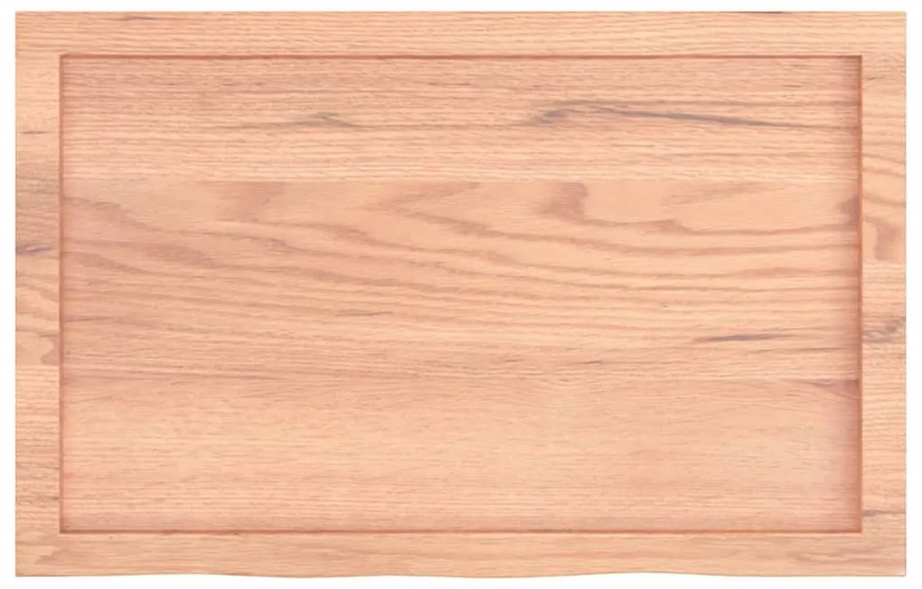 világosbarna kezelt tömör fa fürdőszobai pult 80x50x(2-4) cm