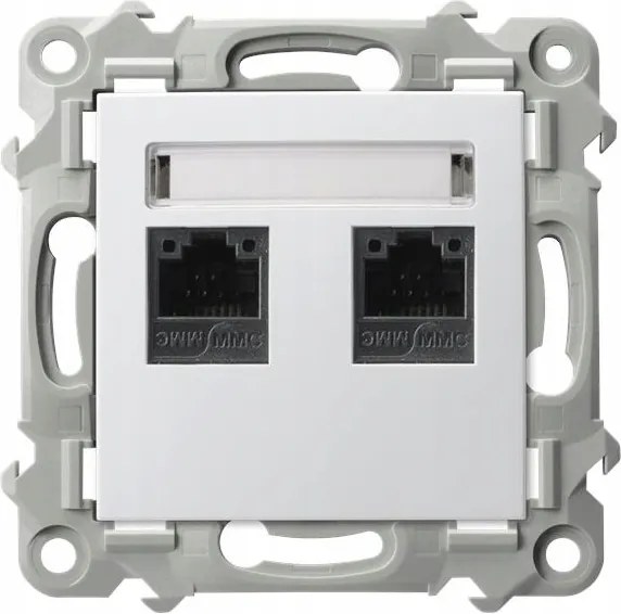 Ospel Zafír fehér számítógép aljzat kat.5e Rj-45 GPK-2Z/K/m/00