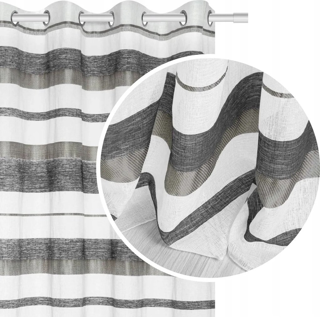 Függöny készre szerelve 140x250 Base acél csíkos