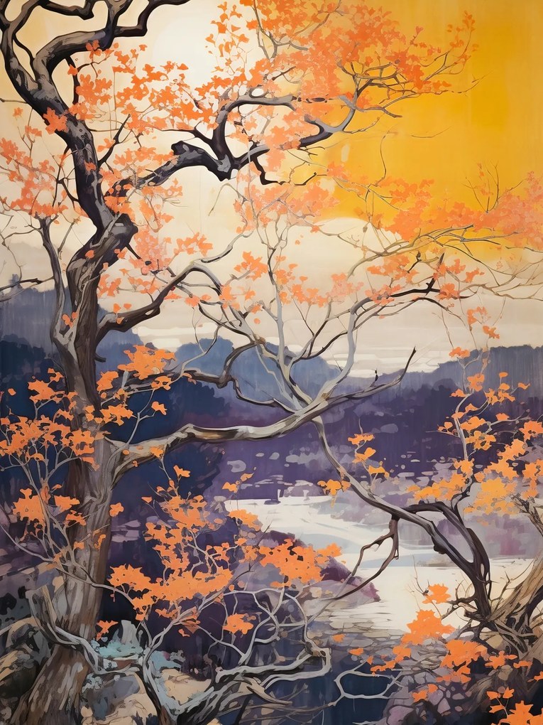 Poszter 60x80cm Arany Ősz a tóparton