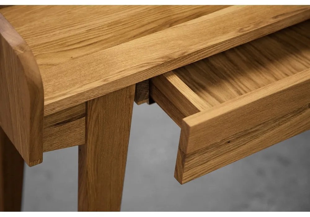 Tölgyfa fésülködőasztal tükörrel 110x45 cm Retro - The Beds