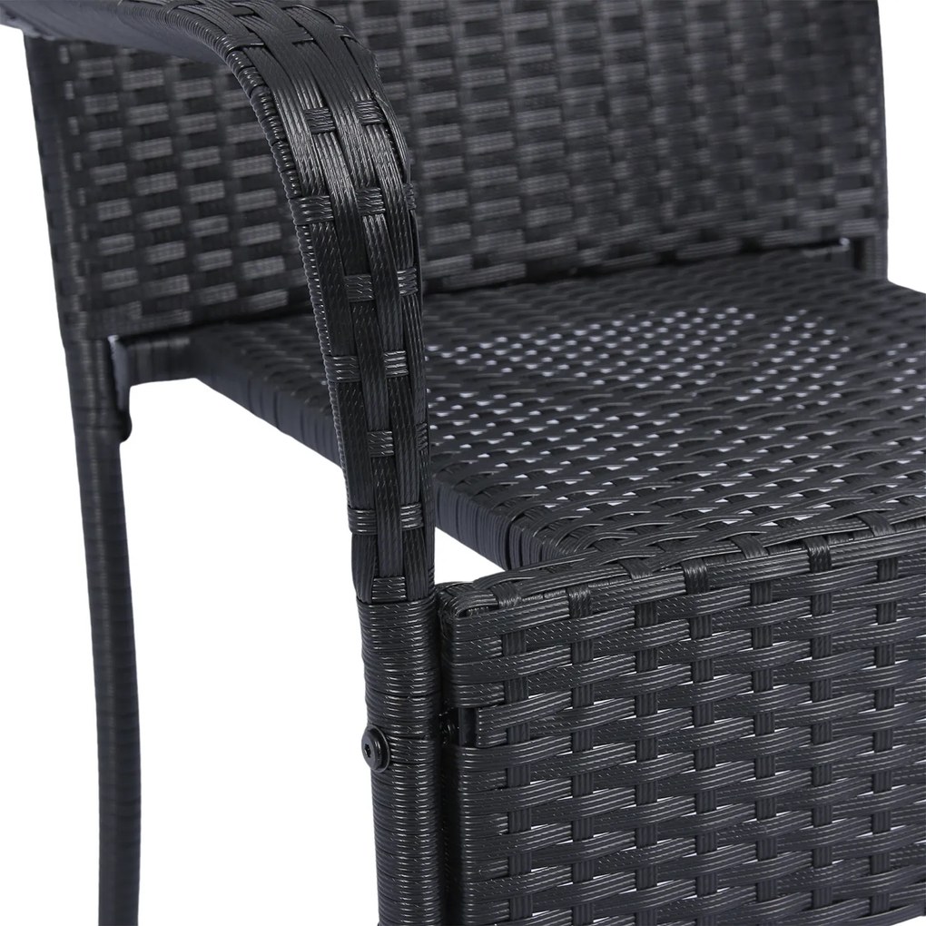Juskys Yoro rattan székek 2 darabos - fekete