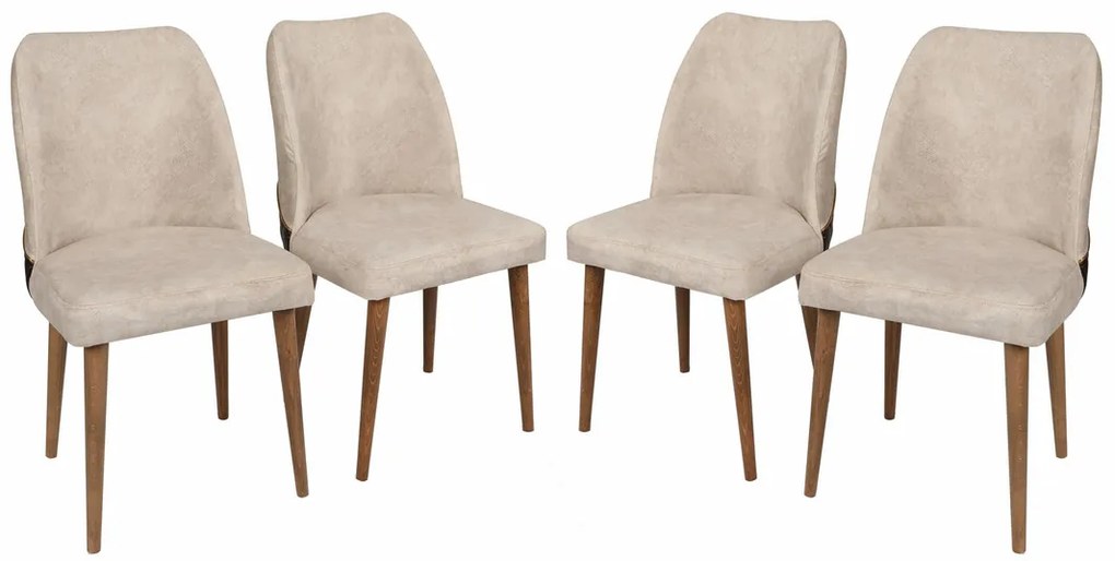Nova Cream and Walnut étkezőszék szett, 4 db, 4 db