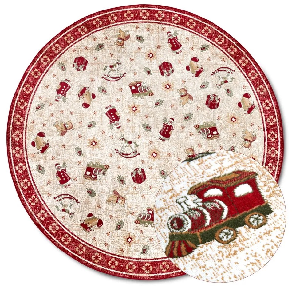 Piros pamutkeverék kerek szőnyeg karácsonyi mintával ø 200 cm Toy's Delight Red Christmas – Villeroy&amp;Boch