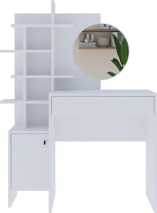 Mup fésülködőasztal, fehér, 105 cm
