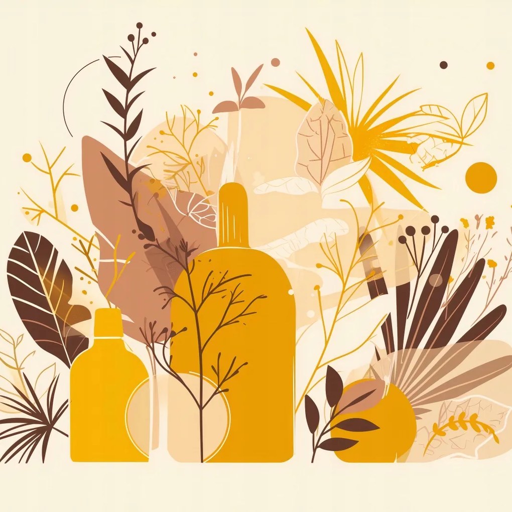 Poszter 100x100cm Arany Növények