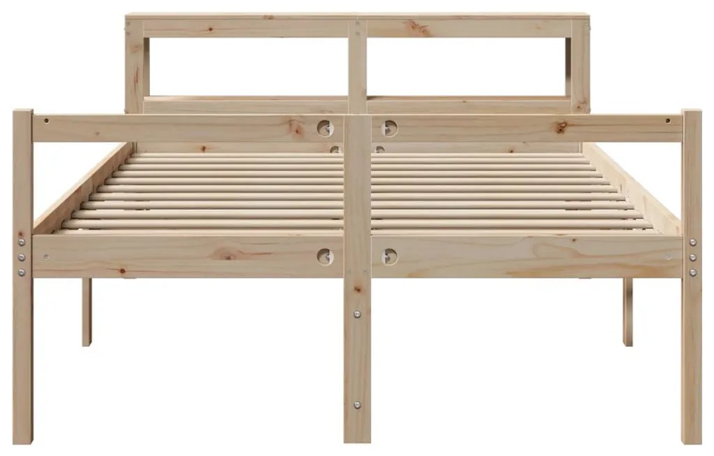 tömör fenyőfa ágy időseknek fejtámlával 140 x 190 cm