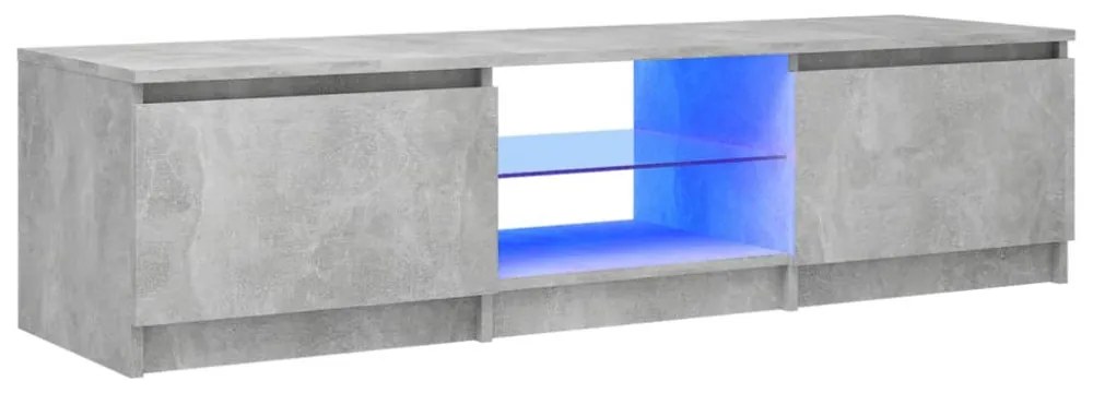 szürke TV-szekrény LED-világítással 140 x 40 x 35,5 cm