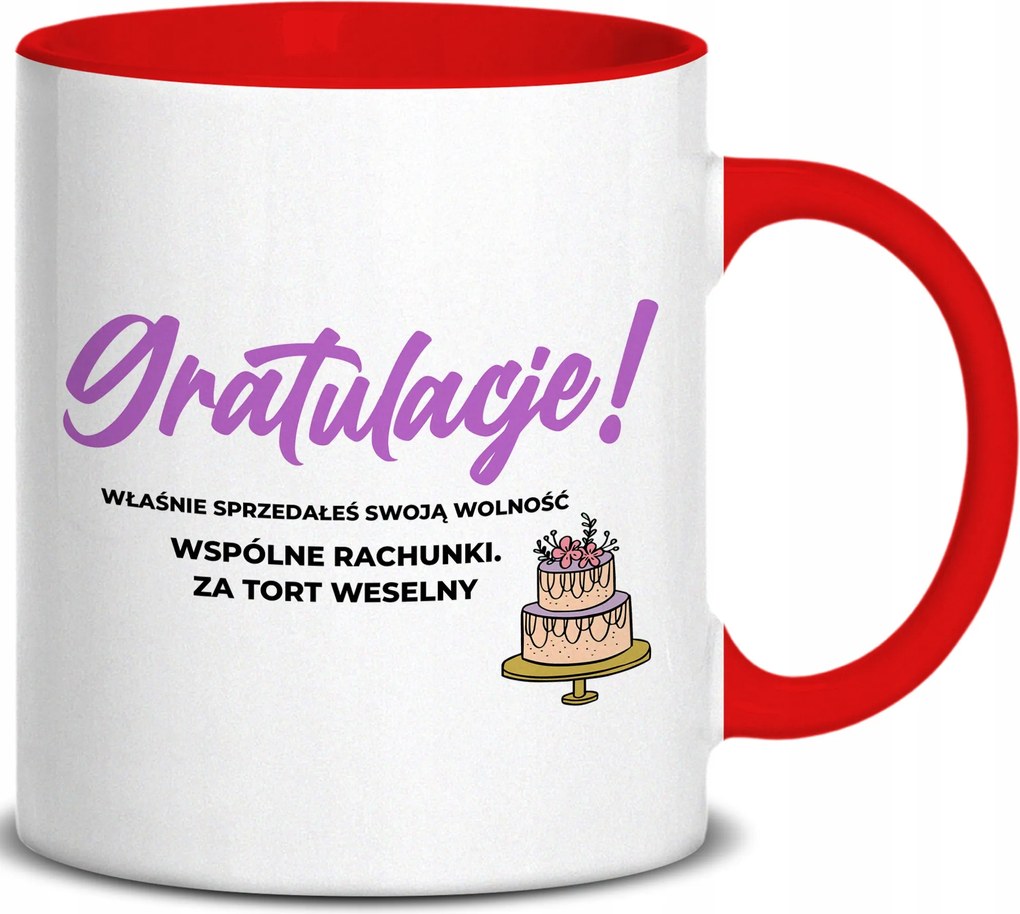 Bögre Piros Fül Gratulálok! Eladtad A Szabadságot Esküvőre Évfordulóra Ajándék