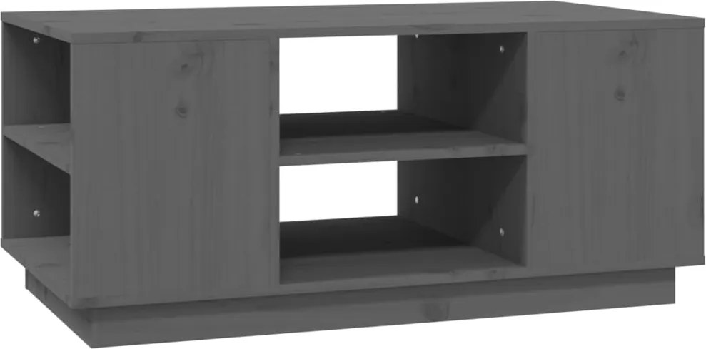 vidaXL szürke tömör fenyőfa dohányzóasztal 90 x 49 x 40,5 cm