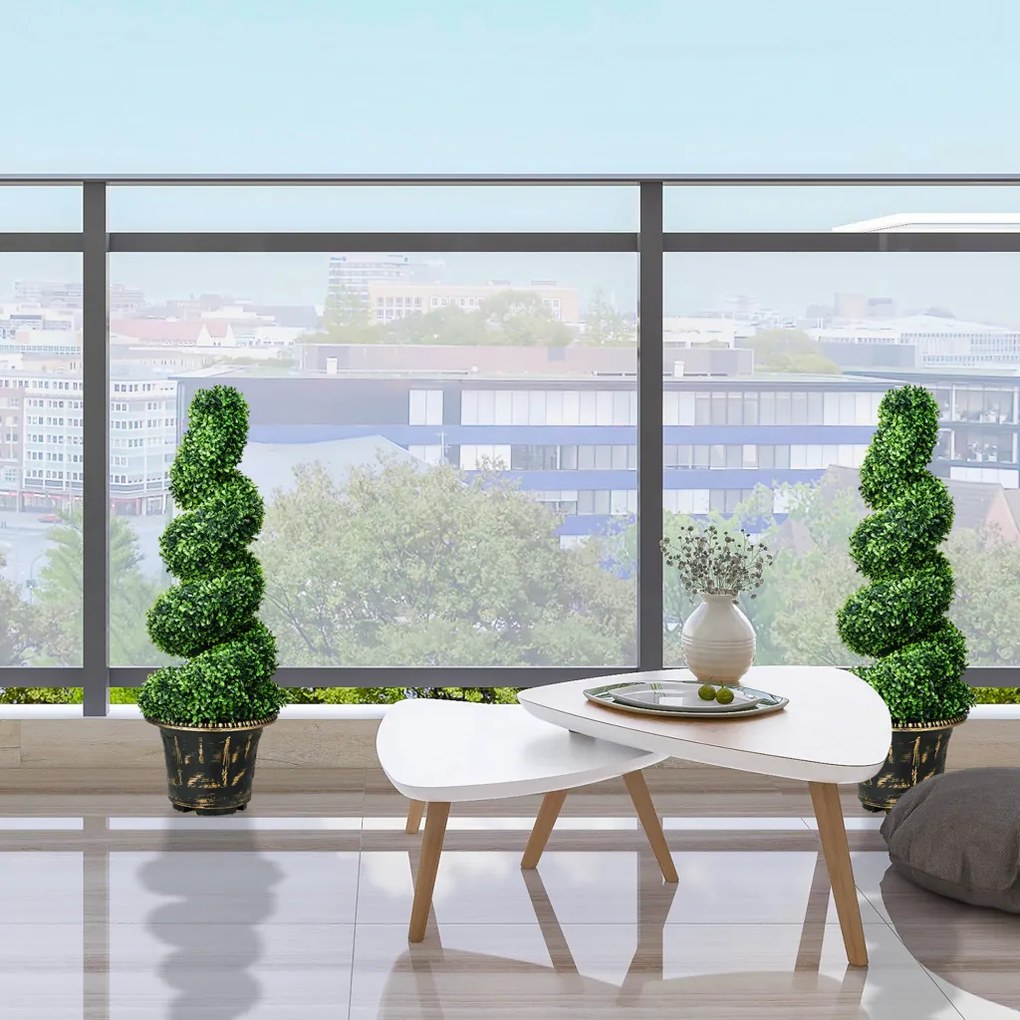 Műnövény szett, 2 db buxus, cserépben 90cm magas