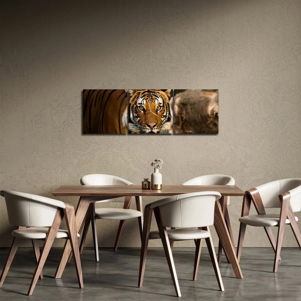 Tigris képe (órával) (90x30 cm)