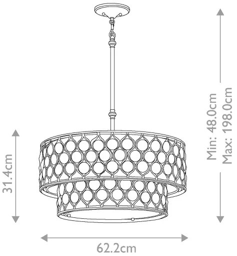 Feiss FE-LUCIA-P-E-2TR - Csillár rúdon LUCIA 6xE27/60W/230V