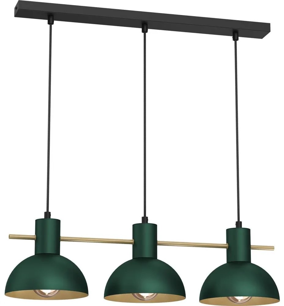 Csillár zsinóron ESTATE MINI 3xE27/15W/230V zöld