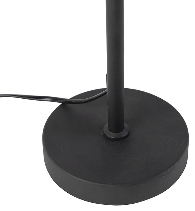 Asztali lámpa fekete bársony lámpabúrával, levélmintás, arany belsővel - Parte