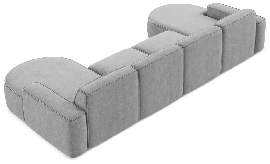 Világosszürke zsenília sarokkanapé (U alakú) Omao – Makamii