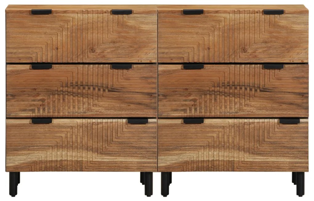 Szekrények 2 db Barna 60x33x75 cm Tömör Fa Akác