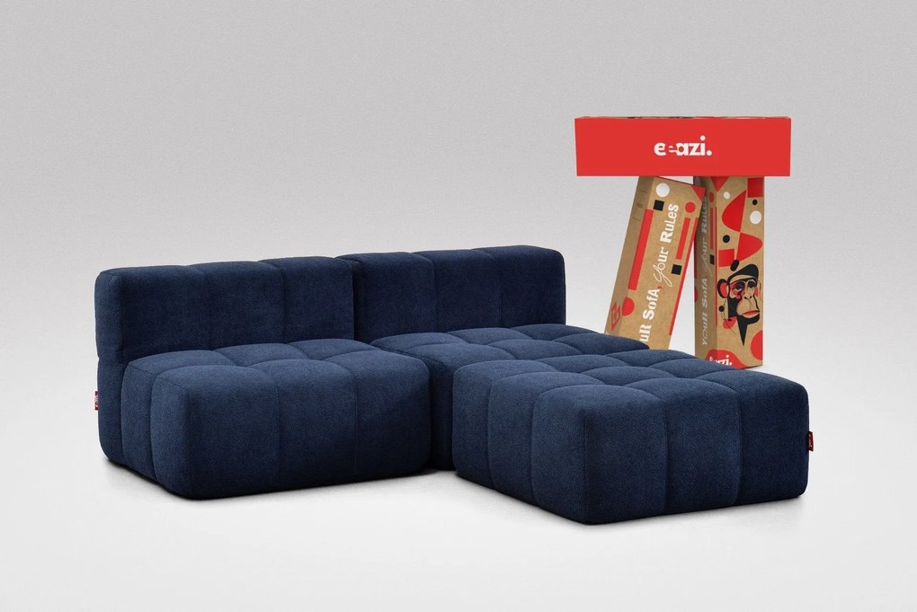 3 Teiliges Modulares Sofa – Blau