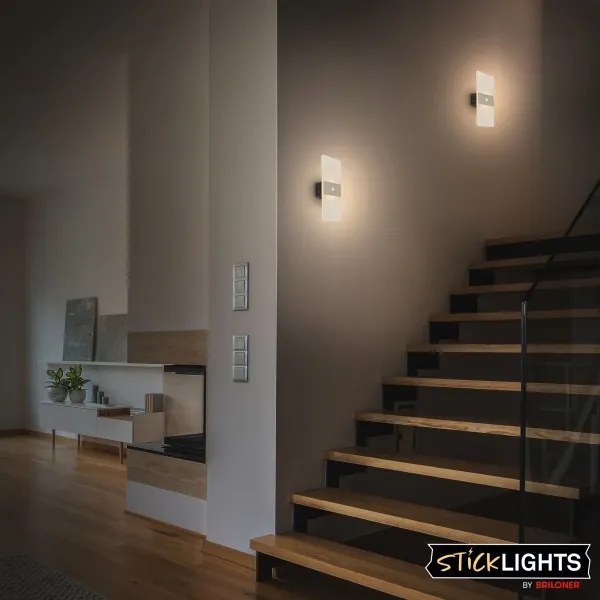 Briloner 3888012 - AURA tölthető fali LED-lámpa érzékelővel LED/2,5W/5V 1800 mAh matt