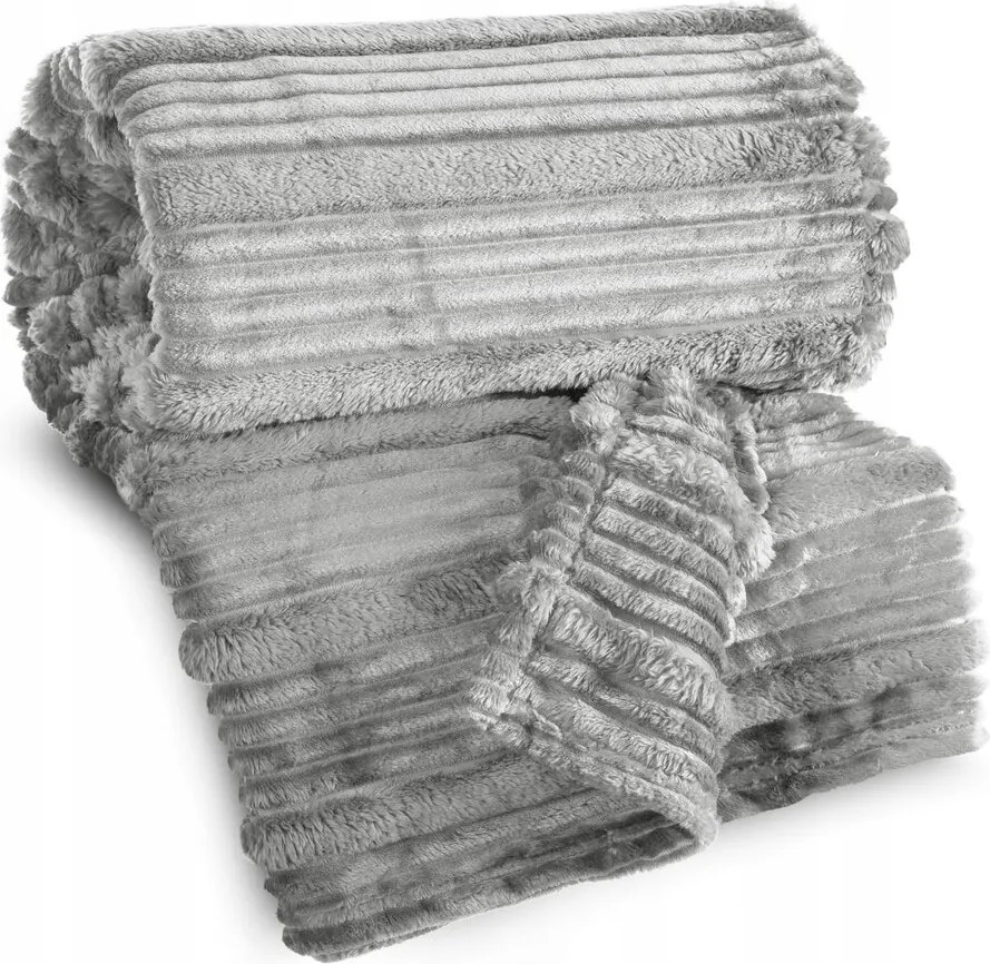 Ágytakaró Nina 150x200 Eurofirany szürke puha, térbeli csíkos