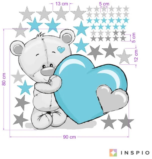 INSPIO Gyerek falmatrica - Kék maci