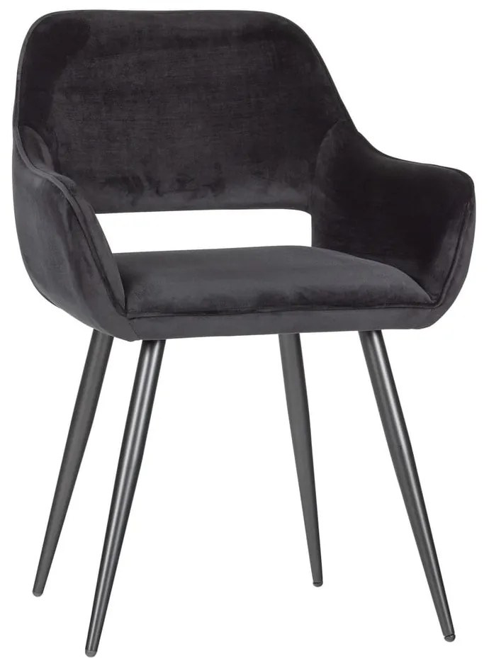 Fekete kárpitozott karfás étkezőfotel szett 2 db-os Jelle – WOOOD