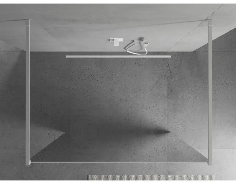 Mexen Kioto, átmenő zuhanyparaván 100 x 200 cm, csillár 8 mm, 2x fehér stabilizáló távtartó, 800-100-002-20-50