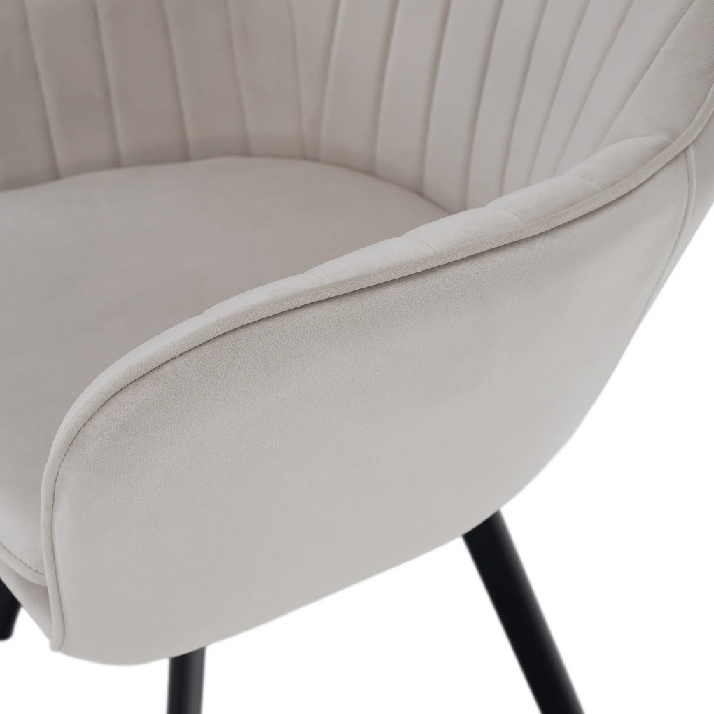 Design fotel, bézses szürke Velvet szövet, AURIL