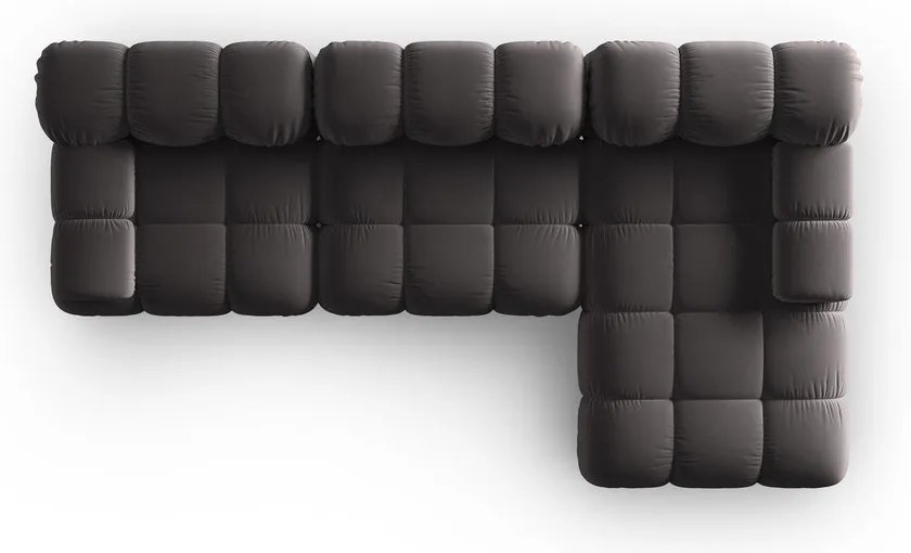 Sötétszürke bársony kanapé 285 cm Bellis – Micadoni Home