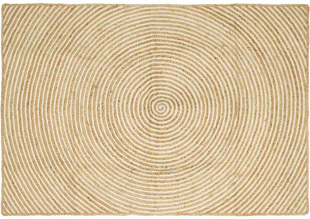 vidaXL Szőnyeg Természetes és Fehér 120 x 170 cm Juta