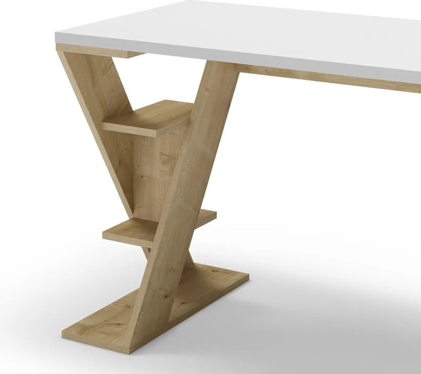 Íróasztal fehér asztallappal 60x137 cm Butterfly – Marckeric