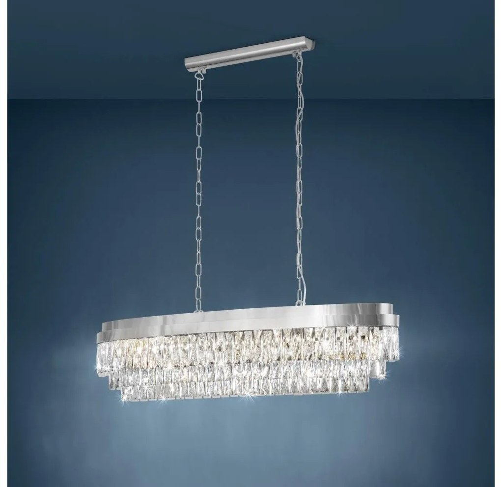 Eglo 39495 - Csillár láncon VALPARAISO 13xE14/40W/230V fényezett króm