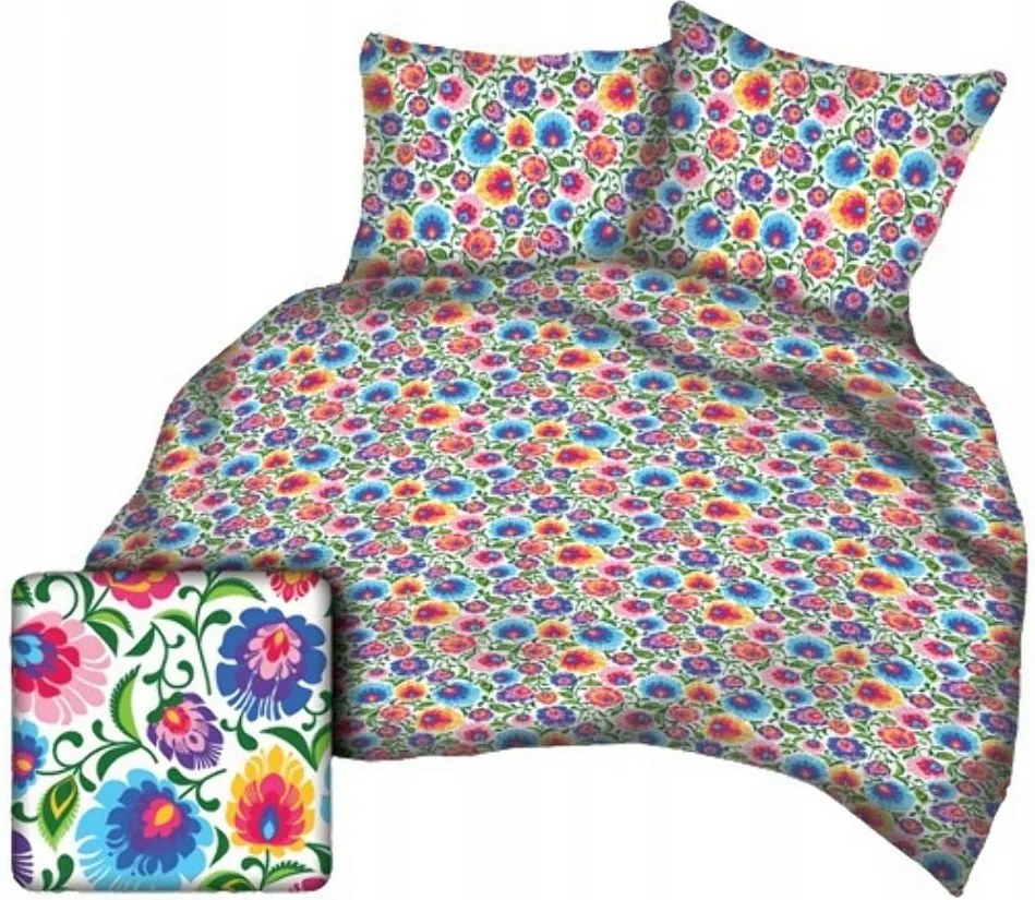 Fakéreg párnahuzat 40x40 vadász népi fehér színes virágok kéreg