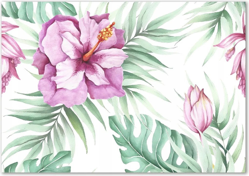 Üveg falpanel Hawaii virágok Ragasztó Ingyenes