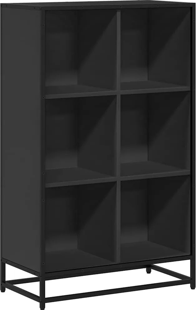 vidaXL fekete szerelt fa könyvszekrény 65,5x33x107,5 cm