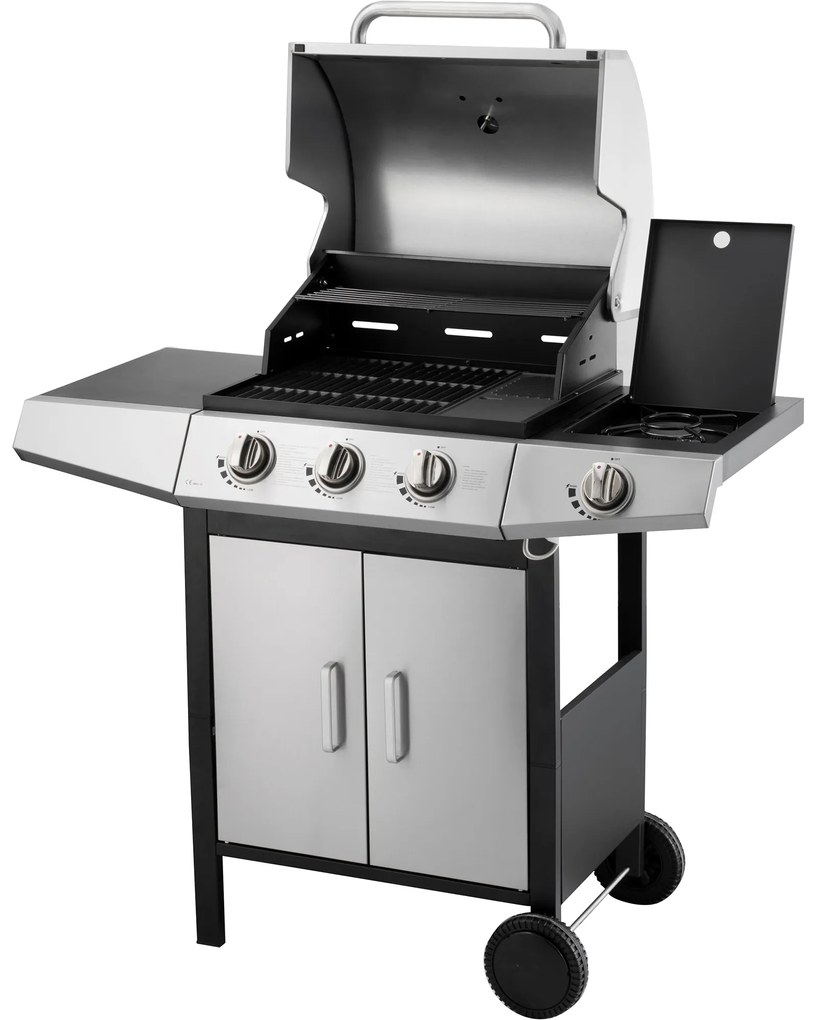 FIELDMANN GÁZ GRILL FZG 3010 INOX ÉGŐFEJES 107X53X110 CM 11,7kW