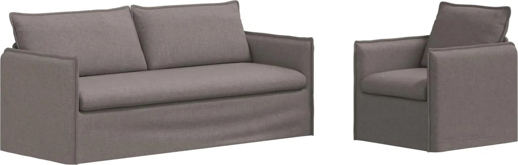 vidaXL Kanapé 2 pcs Tópszínű 196 x 82 x 85 cm szövet