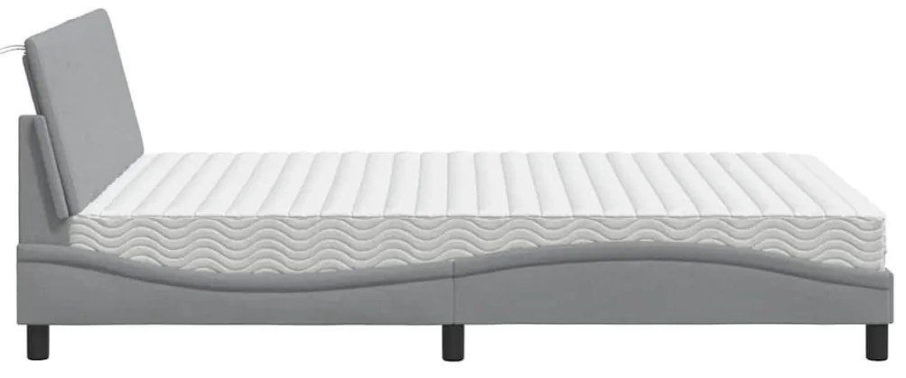 ágy matraccal Hanko Világosszürke 140x200 cm szövet
