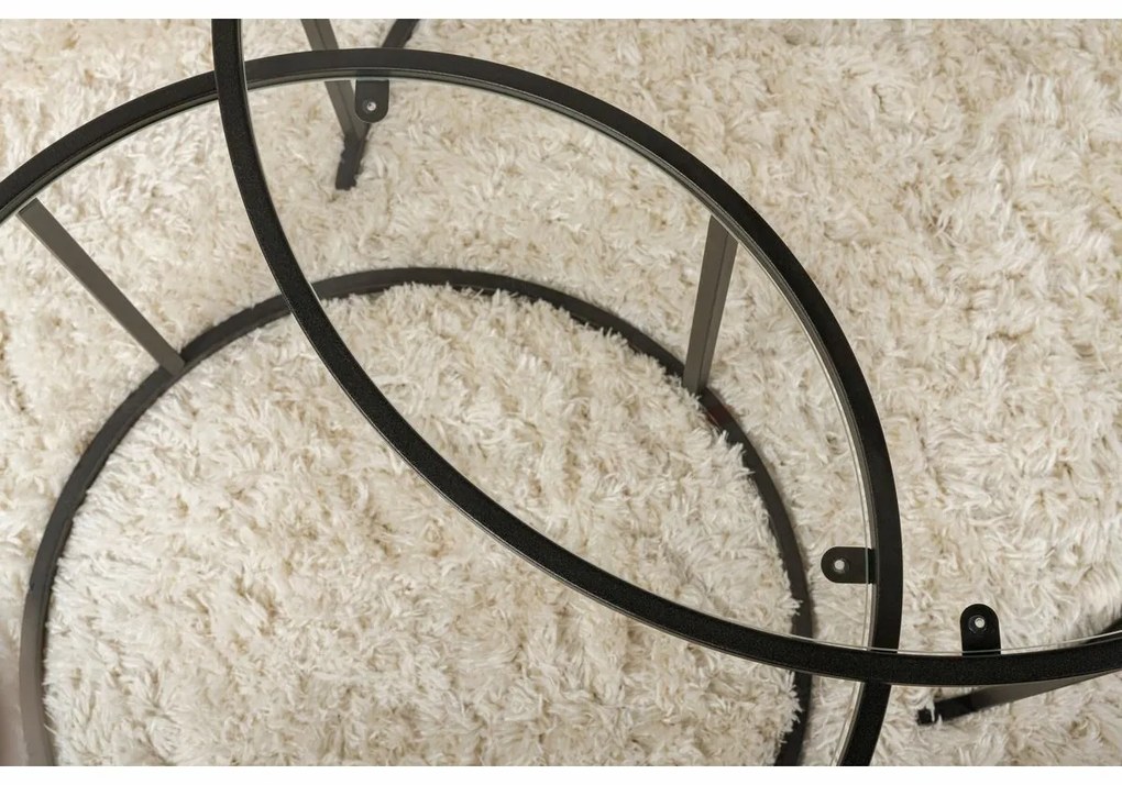 Aurum Black dohányzóasztal szett 80 cm, 2 db